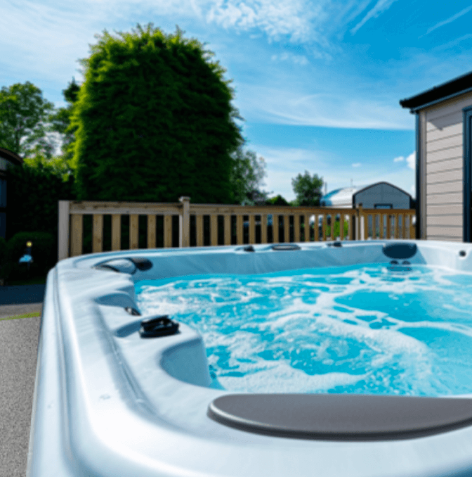 hot tub on vinyl deck